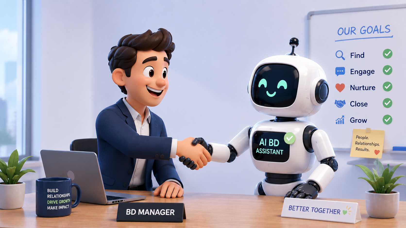 BD manager and AI assistant working together