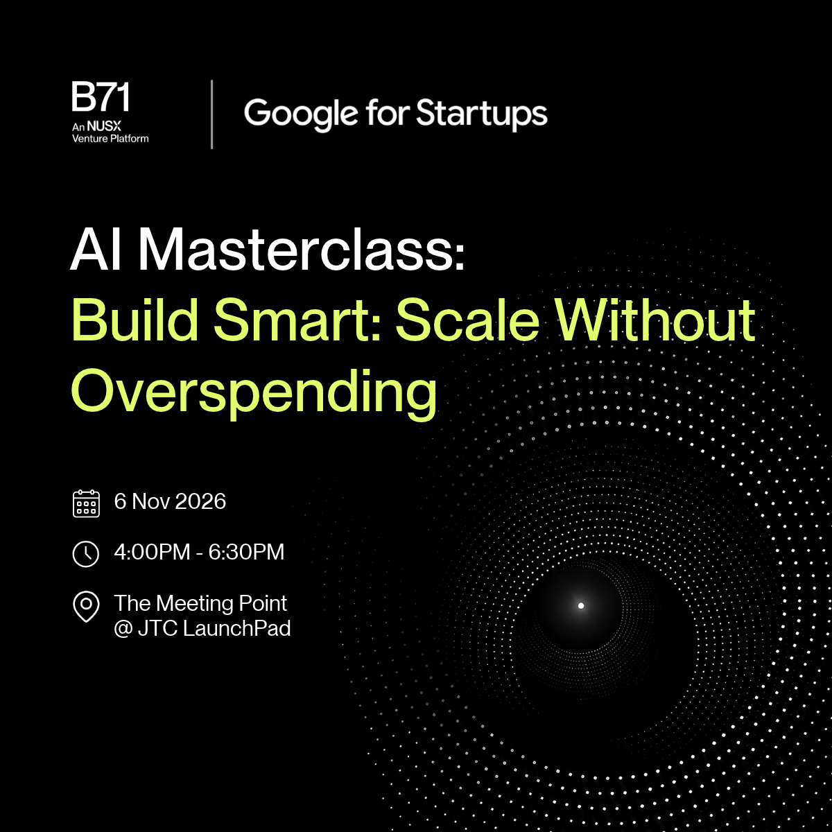AI Masterclass: Build Smart: Scale Without Overspending | Powered by Google for Startups