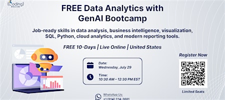 FREE Data Analytics with GenAI Bootcamp | USA Only |Join WhatsApp Group