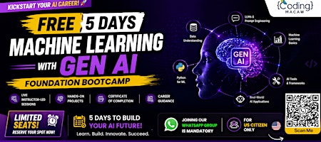 FREE Machine Learning with Generative AI Bootcamp | USA Only | Live Online