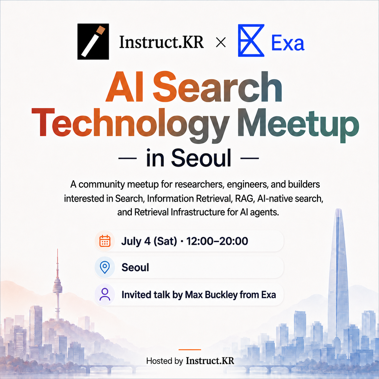 ICML Night - Instruct.KR X Exa AI Search Technology Meetup in Seoul