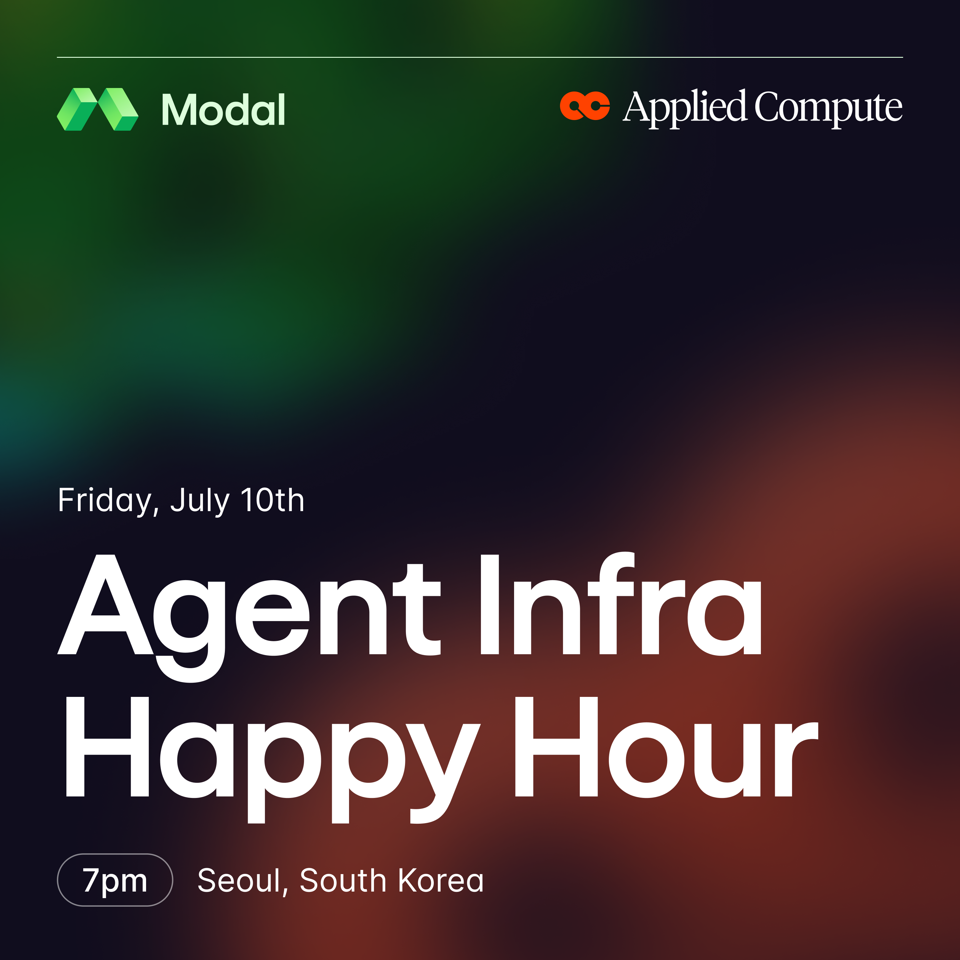 Modal x Applied Compute: Agent Infra Happy Hour @ ICML